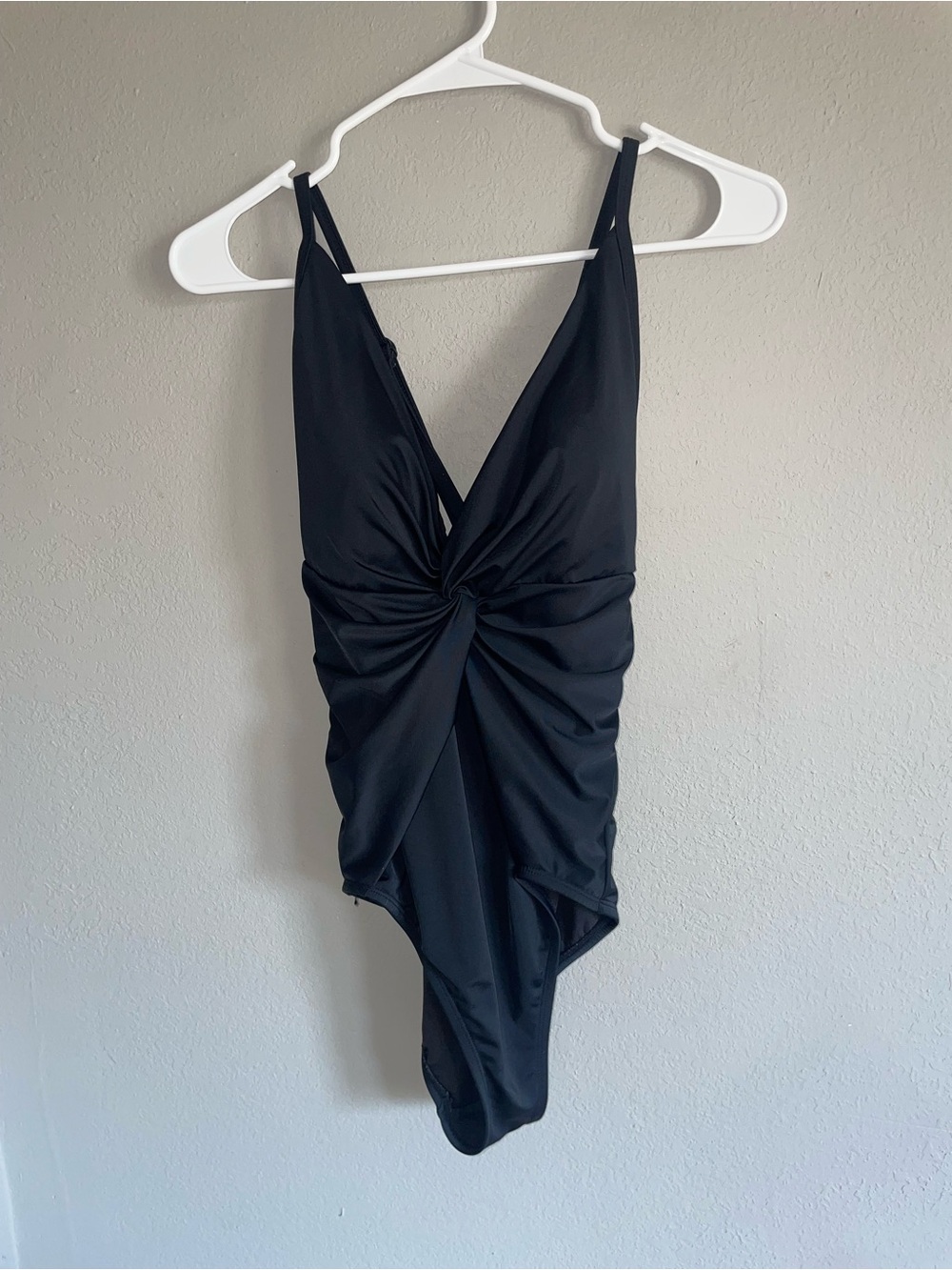 Black Twist-Front One-Piece Swimsuit for women sz L